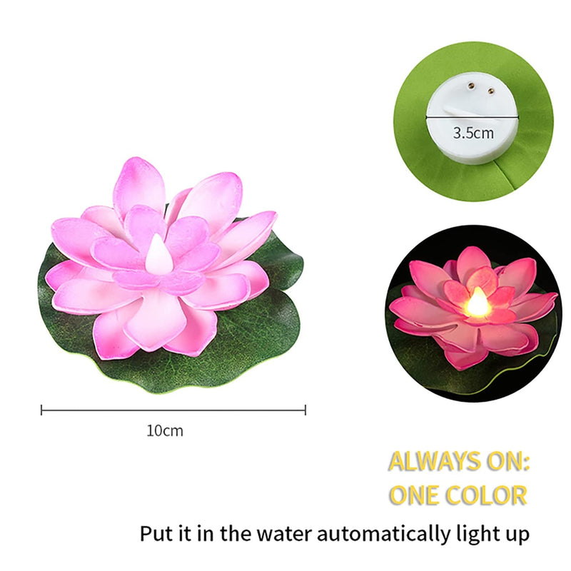 6556 Water Floating Smokeless Candles & Lotus Flowers Sensor Led TeaLight for Outdoor and Indoor Decoration - Pack of 6 Candle (Pack of 6)