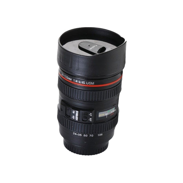 0720 Camera Lens Shaped Coffee Mug Flask With Lid 