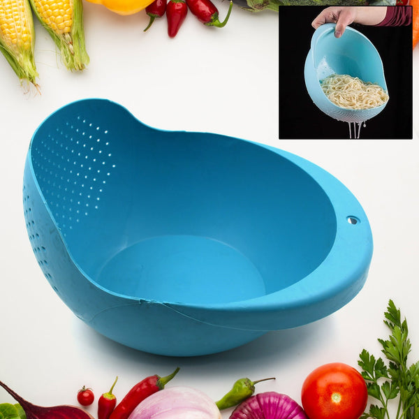 Plastic Rice Bowl / Food Strainer Thick Drain Basket for Rice, Vegetable & Fruit, Strainer Colander, Fruit Basket, Pasta Strainer, Washing Bowl (1 pc )