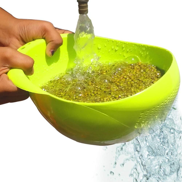0081 Virgin Rice Bowl Durable Plastic Strainer, Water Strainer | Vegetable & Fruits Washing Bowl